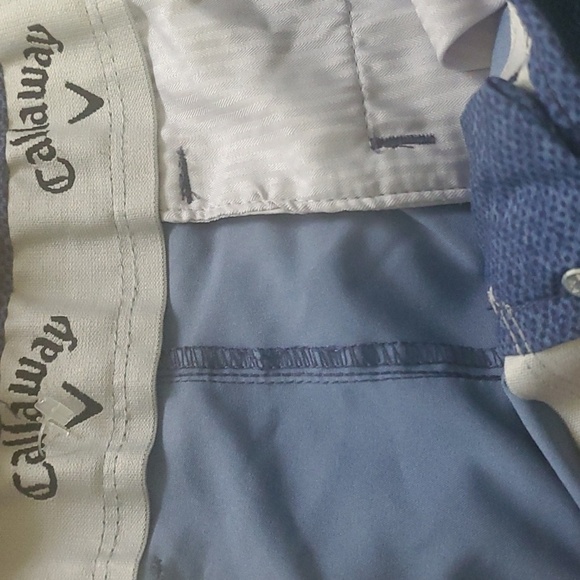 Callaway Shorts Mens Size 36 Blue Dotted Pattern Wallpaper Golf Flat Fro… - Picture 4 of 8